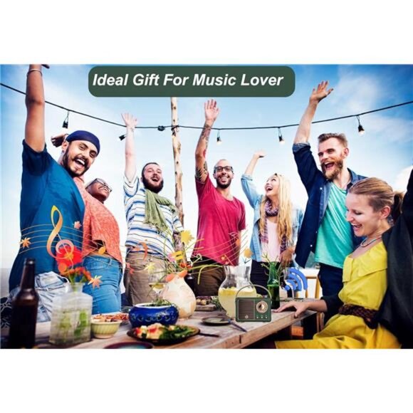 Dosmix Retro Bluetooth Speaker, Vintage Decor, Mini Wireless Bluetooth Speaker, - Picture 6 of 7